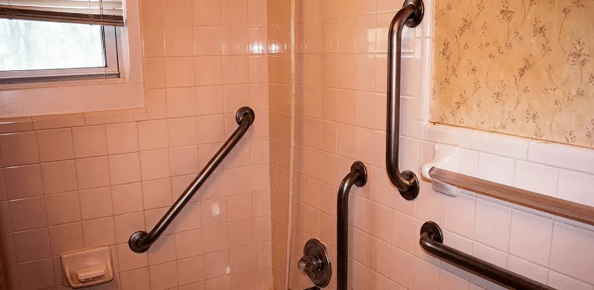 Shower grab bar installation for bathroom safety and accessibility in Omaha, NE