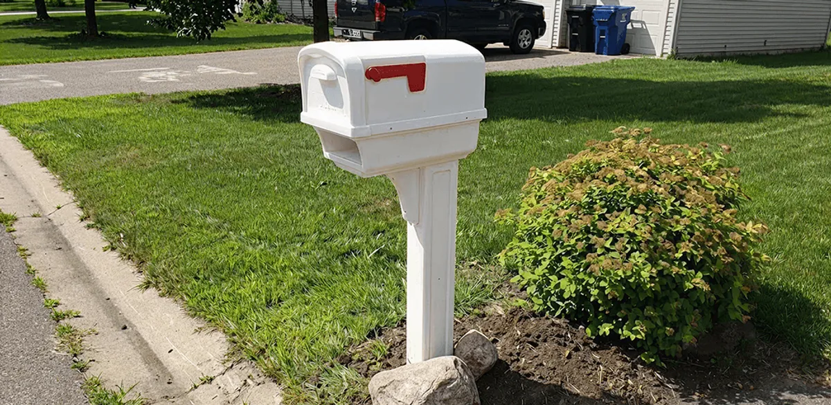 Mailbox installation for a residential curbside mailbox in Omaha, NE