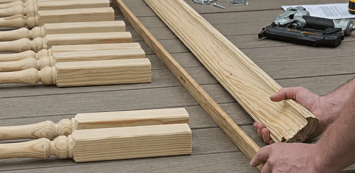 Handrail installation materials and wood components for stair rail work in Omaha, NE